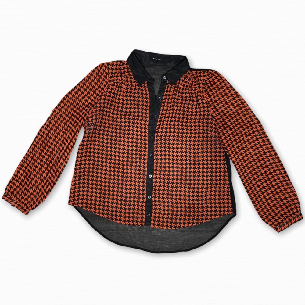 Mine Too Black/ Orange Button Down Shirt Size 2XL